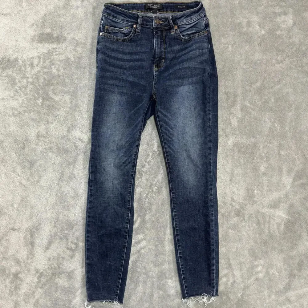 Judy Blue Skinny Jeans 7/28 High Rise Dark Wash Stretch Style JB88527 - Picture 1 of 9
